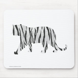 Silhouette Tiger Schwarz/Weiß Mousepad
