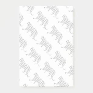 Silhouette Tiger Schwarz/Weiß Post-it Klebezettel