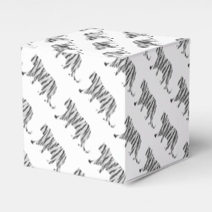 Silhouette-Tiger Schwarzweiss Geschenkschachtel
