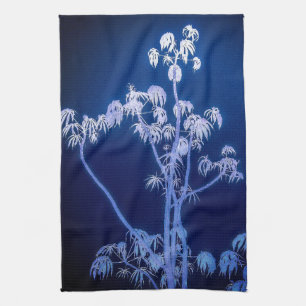 Silhouette Tree in Royal Blues Küchen Handtücher