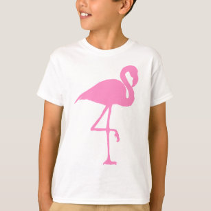 Silhouette-tropischer rosa Flamingo T-Shirt