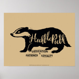 Silhouette-Typografie Harry Potter | HUFFLEPUFF™ Poster