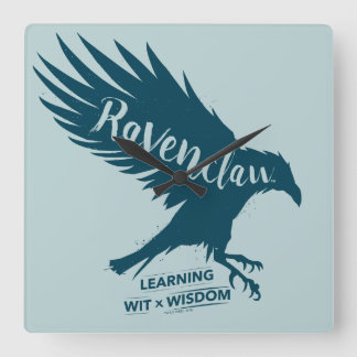 Silhouette-Typografie Harry Potter | RAVENCLAW™ Quadratische Wanduhr