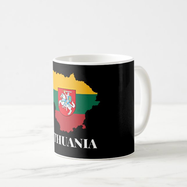Silhouette und Flagge Litauens Kaffeetasse (VorderseiteRechts)