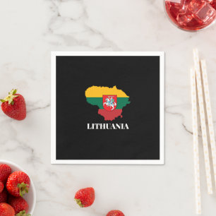 Silhouette und Flagge Litauens Serviette
