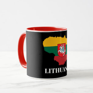 Silhouette und Flagge Litauens Tasse