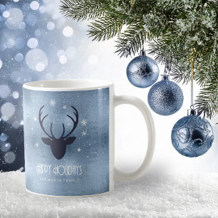 Silhouette und Schneeflocken Blaue ID861 Kaffeetasse