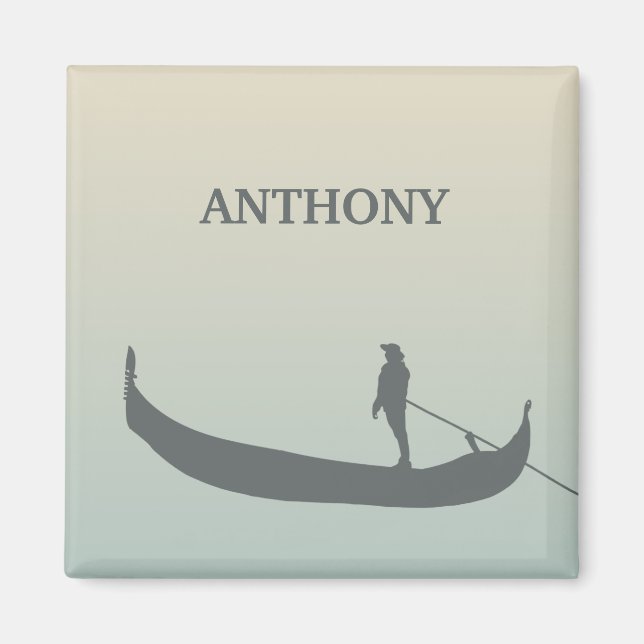 Silhouette Venice Gondola bei Sonnenuntergang Magnet (Vorne)