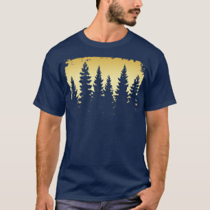 Silhouette Vintage Pinienwälder T-Shirt