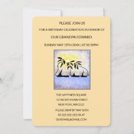 Silhouette Vollmond Segeln Geburtstag Einladung