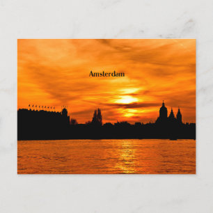Silhouette von Amsterdam Postkarte