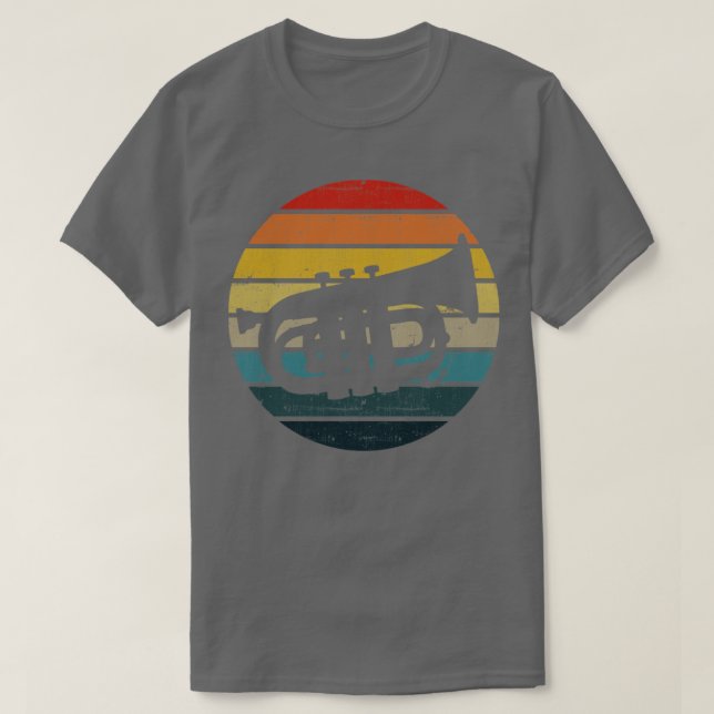 Silhouette von Bariton auf einem gestörten Retro-S T-Shirt (Design vorne)