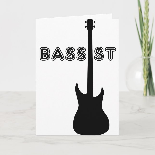 Silhouette von Bassisten Karte (Vorderseite)