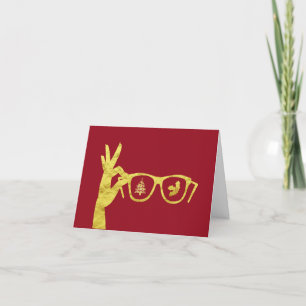 Silhouette von Brillenoptiker Weihnachtskarte Karte