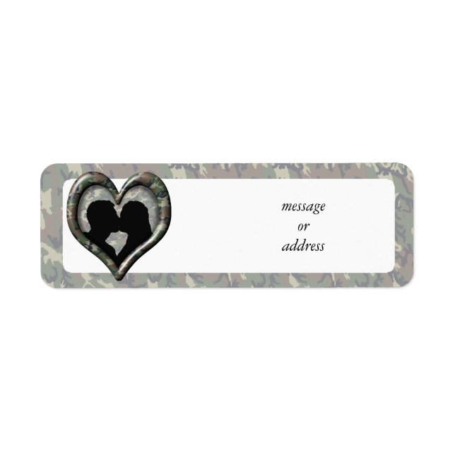 Silhouette von Couple Kissing (Camouflage Heart) (Vorne)