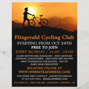 Silhouette von Cyclist, Cycling Club Werbung Flyer