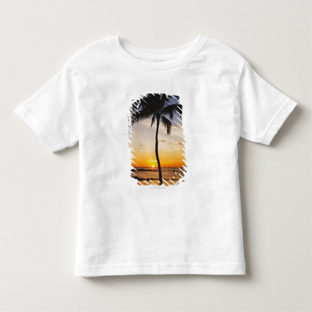 Silhouette von einer Palme durch einen roten Kleinkind T-shirt (Vorderseite)