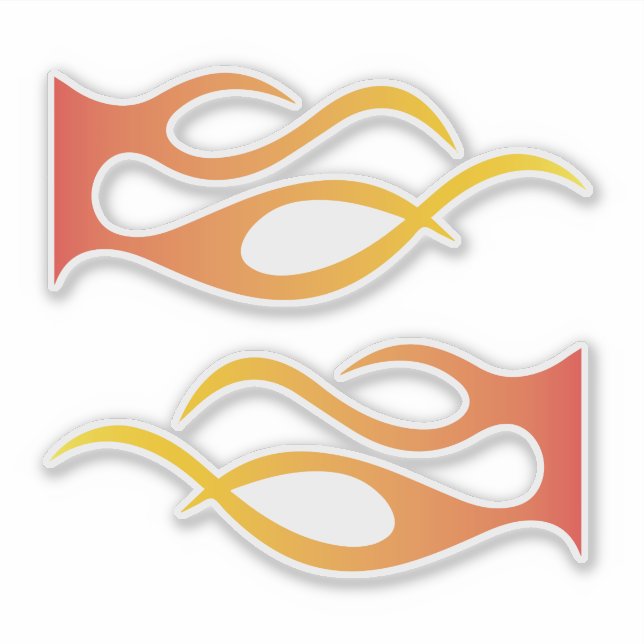 Silhouette von Flammen mit roter gelber Mischung Aufkleber (Vorderseite)