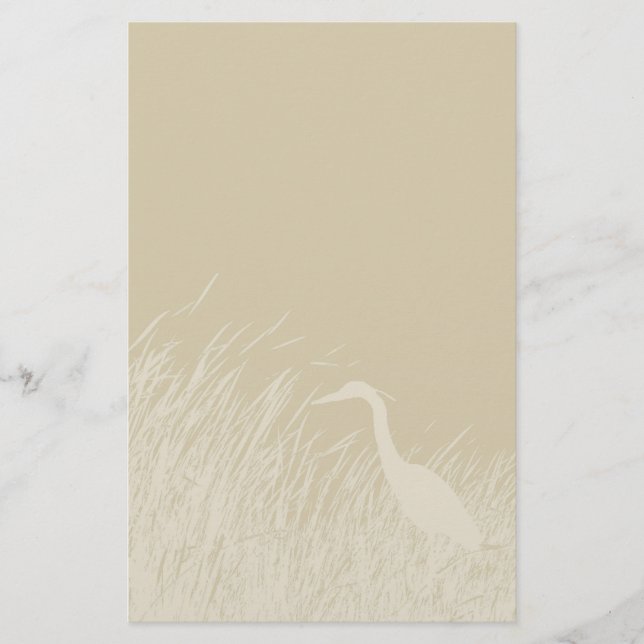 Silhouette von Great Blue Heron im Sumpfgras Briefpapier (Vorderseite)