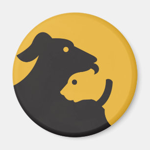 Silhouette von Katzen und Hunden Magnet