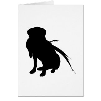 Silhouette von Labrador Retriever mit Fasan