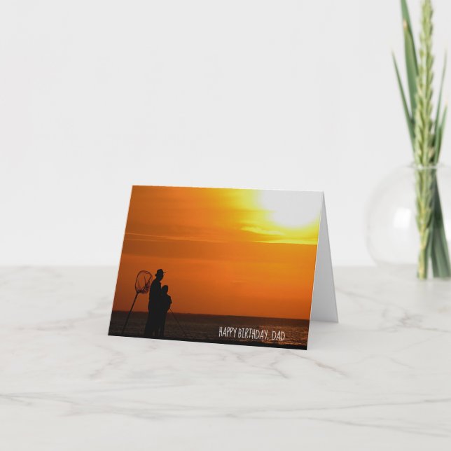 Silhouette von Mann und Sohn bei Sonnenuntergang Karte (Vorderseite)