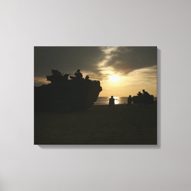 Silhouette von Marinen Leinwanddruck (Vorderseite)