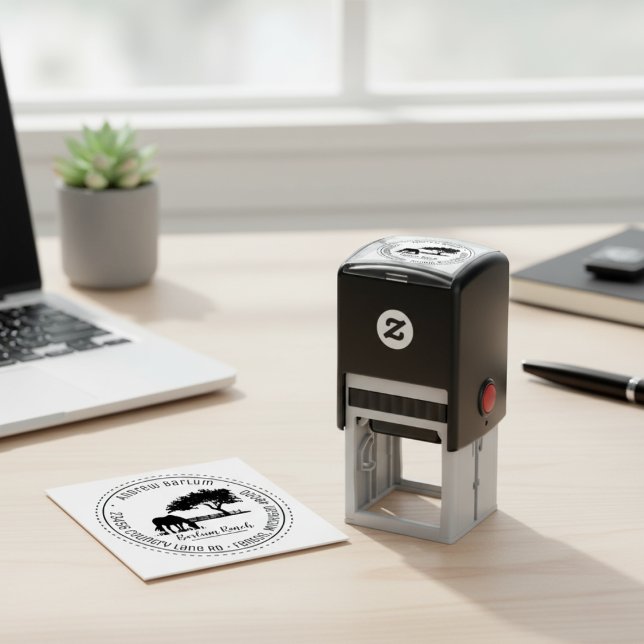 Silhouette von Pferden Briefmarke mit selbstfarben Permastempel (Horse Silhouette Address Self-Inking Rubber Stamp)