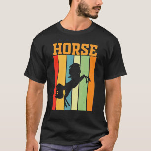 Silhouette von Pferden in Retrofarben T-Shirt