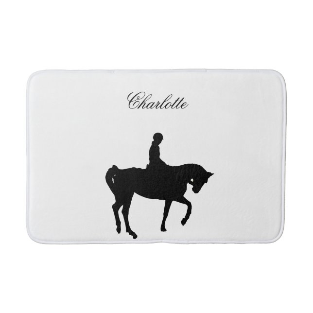 Silhouette von Pferden und Fahrern Badematte (Vorderseite)