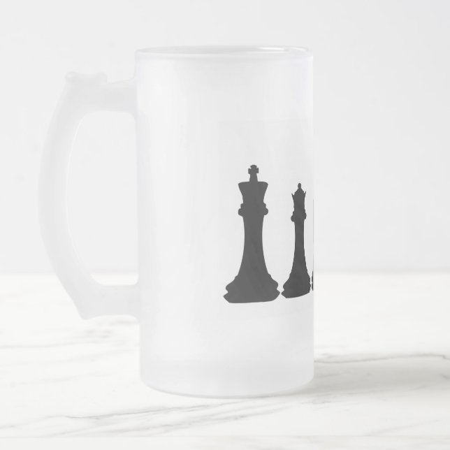 Silhouette von Schach-StückeChessman Mattglas Bierglas (Links)