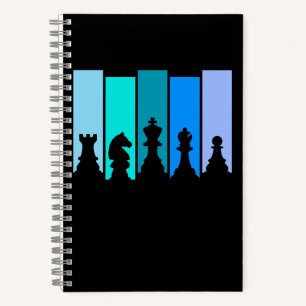 Silhouette von Schachfiguren Notizbuch