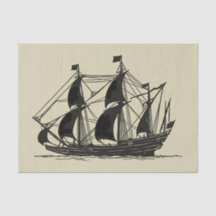 Silhouette von Schiffen mit Billflugsegel Seidenpapier