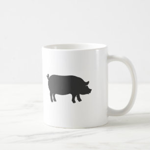 Silhouette von Schweinefleischbetrieben - Farbe w Kaffeetasse