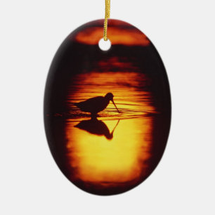 Silhouette von Shorebird am Brigantine NWR Keramikornament