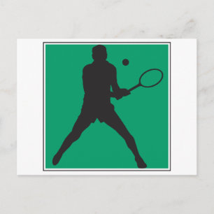 Silhouette von Tennisspielern Postkarte
