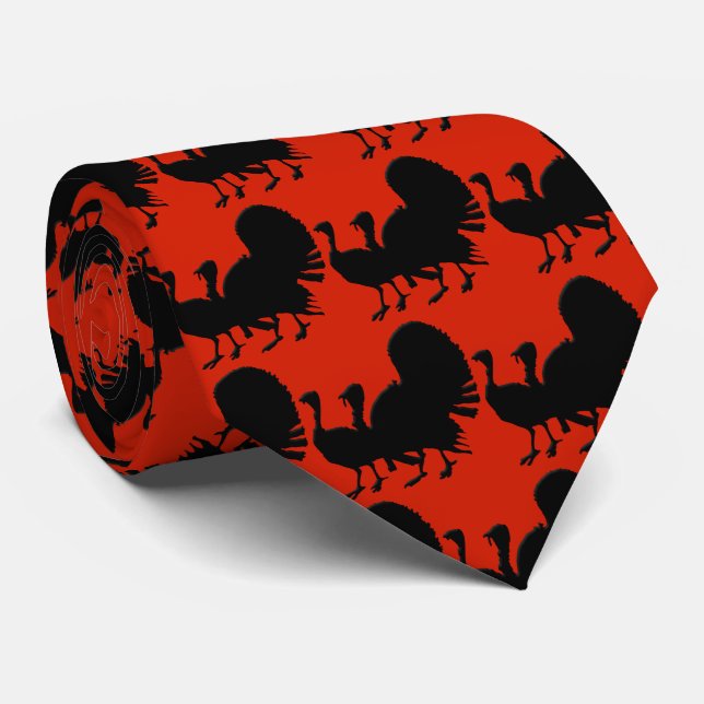 Silhouette von Truthühnern Krawatte (Gerollt)