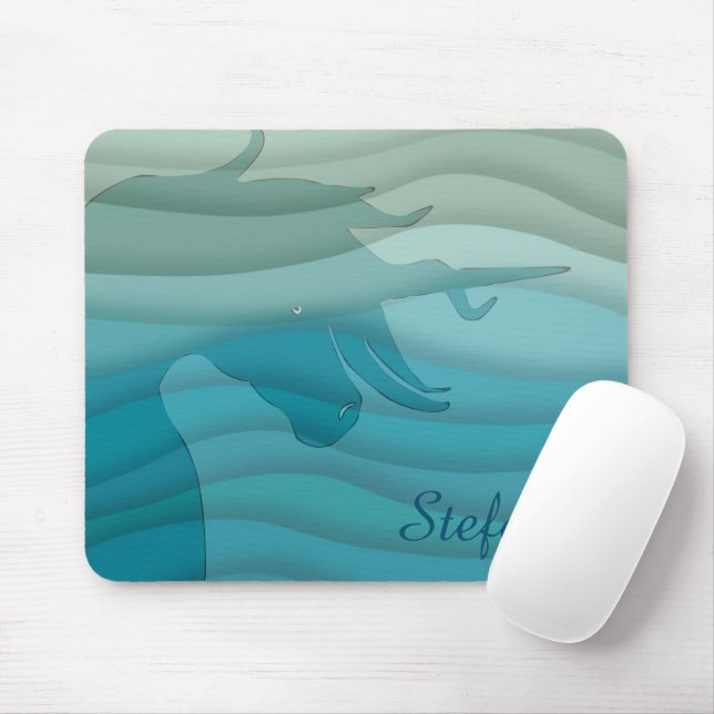Silhouette von Unicorn (wellig) Mousepad (Mit Mouse)