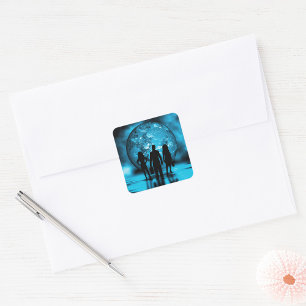 Silhouette von Unternehmensteams Quadratischer Aufkleber