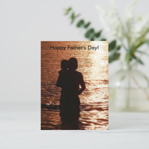 Silhouette von Vater und Kindervatertag Postkarte