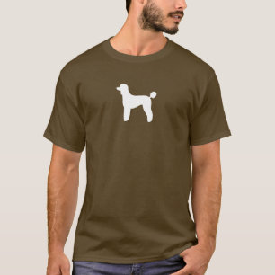 Silhouette von Weißem Standardrohr  Hundezucht T-Shirt