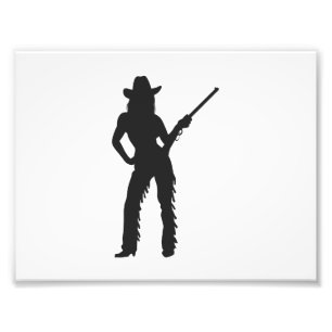 Silhouette von Western Cowgirl Fotodruck