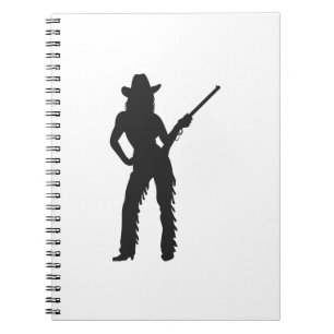 Silhouette von Western Cowgirl Notizblock