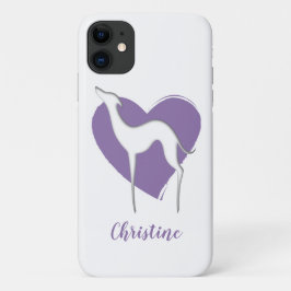 Silhouette von Windhund und niedlichem violettem H Case-Mate iPhone Hülle
