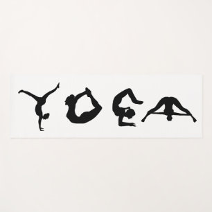 Silhouette von Yogapositionen, die YOGA-Matte für  Yogamatte