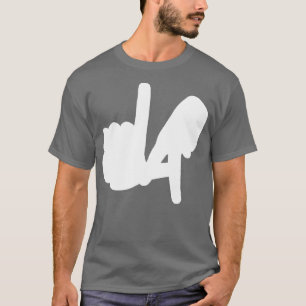 Silhouette vorne und hinten LA Hands weiß T-Shirt
