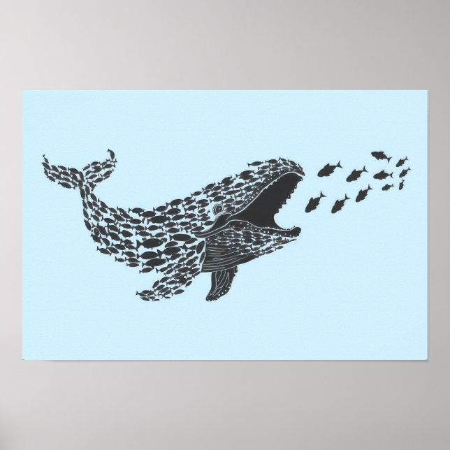 Silhouette Wal Poster (Vorne)