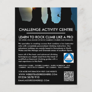 Silhouette, Wandern und Klettern Advert Flyer