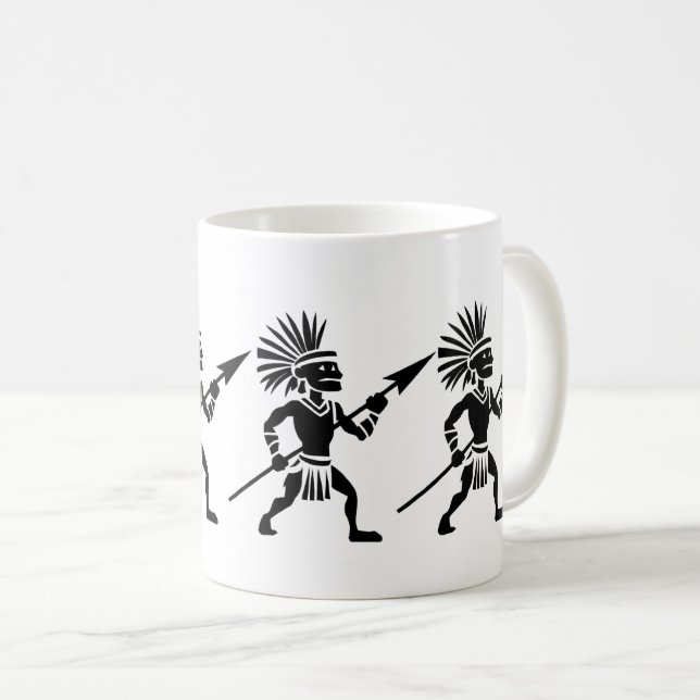 Silhouette Warrior Kaffeetasse (VorderseiteRechts)