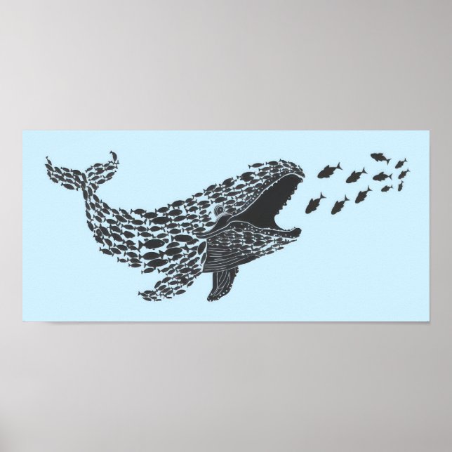 Silhouette Whale Poster (Vorne)